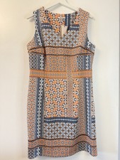 Ladies Tu Orange Sleeveless Mosaic Midi Dress Size 16  Sleeveless. NWT 