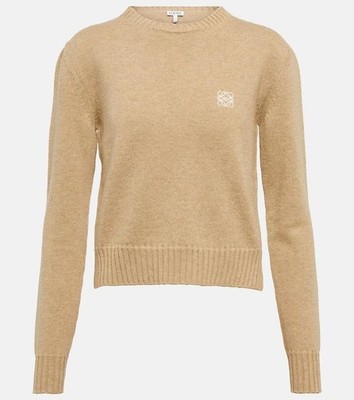 LOEWE Beige Crew Neck Wool Blend  Sweater Size XS