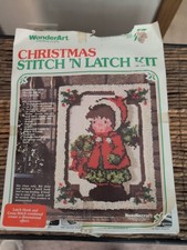 Vintage WonderArt CHRISTMAS Rug Kit Stitch 'n Latch Kit 4501 New But Opened