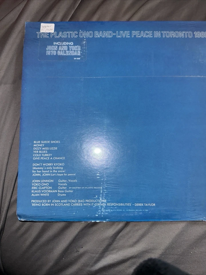 hype Lennon Plastic Ono Band Live Peace In Toronto 1970 SEALED LP wire calendar - Image 4 of 4