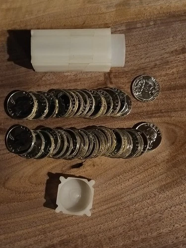 Roll of 40 brilliant Silver Proof  1964 Washington Quarters