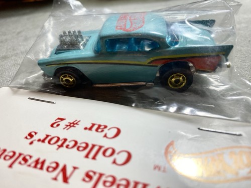 1980’s Hot Wheels Newsletter Collector’s Car #2 Teal 57 Chevy W/ HOGD Wheels NIB - Picture 4 of 6