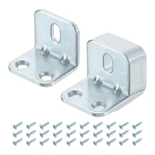10 Set l Corner Bracket Metal Angle Brackets, Silver, 1.18"x1.38"x1.18"