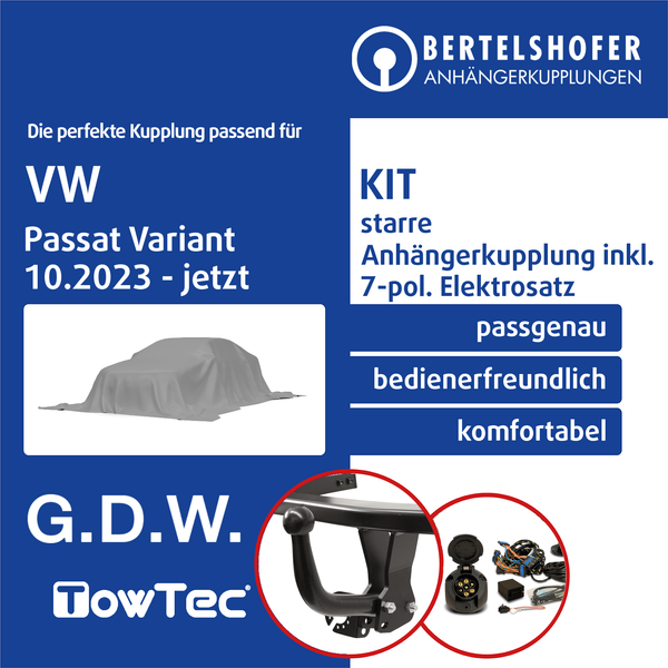 für VW Passat Variant B9 Typ CJ5 10.2023-Jetzt AHK Starr +7Pol Spezifisch E-Satz-image