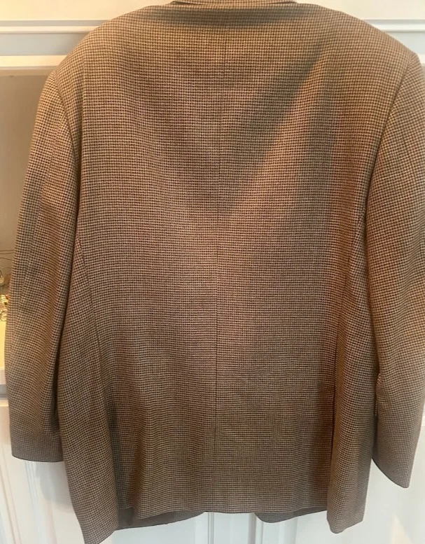 Blazer deportivo Canali para hombre marrón negro seda lana abrigo talla 56R 46R EE. UU. Italia DS36 Foto 3 de 4