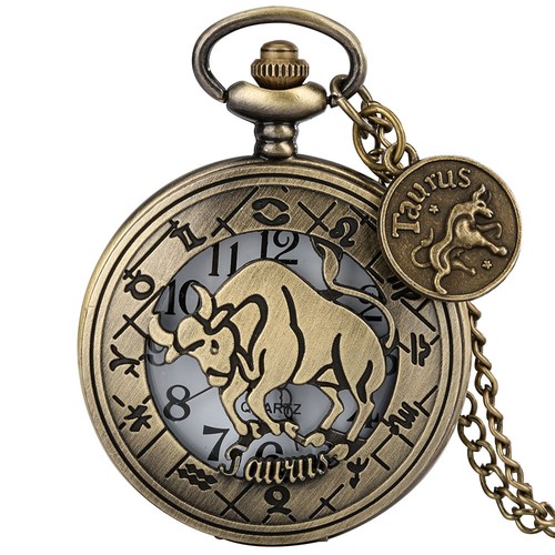 Orologio da tasca Taurus Ores scheletro quarzo orologio da tasca vintage con catena - Foto 7 di 22