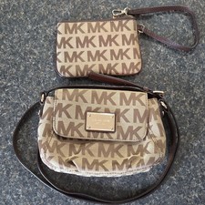 Michael Kors Beige/Brown Logo Crossbody Bag w...