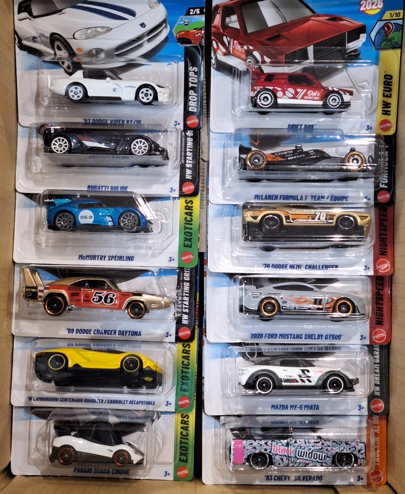 HOT WHEELS CARS - 2026 - SELECT YOUR CARS - ONE POSTAGE CHARGE 2026