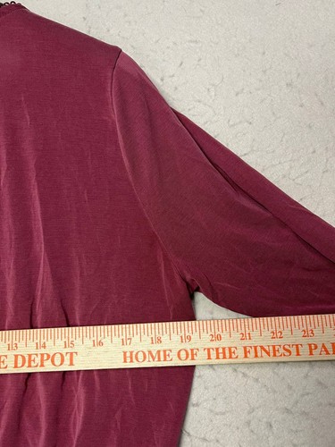 Lucky Brand Blouse Top Women's Size Large Maroon Long Sleeve V-Neck - Picture 3 of 13