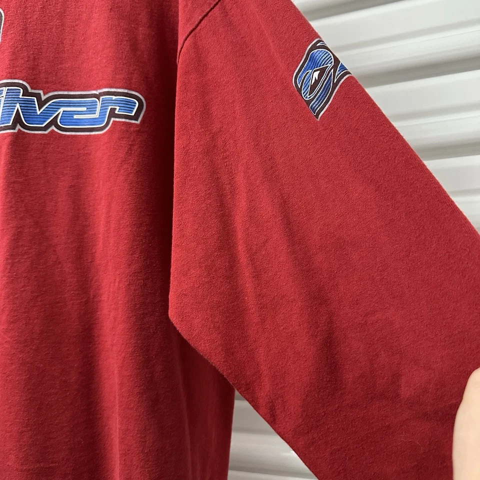 Vintage 2000s QuikSilver Center Hit Longsleeve Size Large Red Sleeve Hits Surf - Image 4 of 4