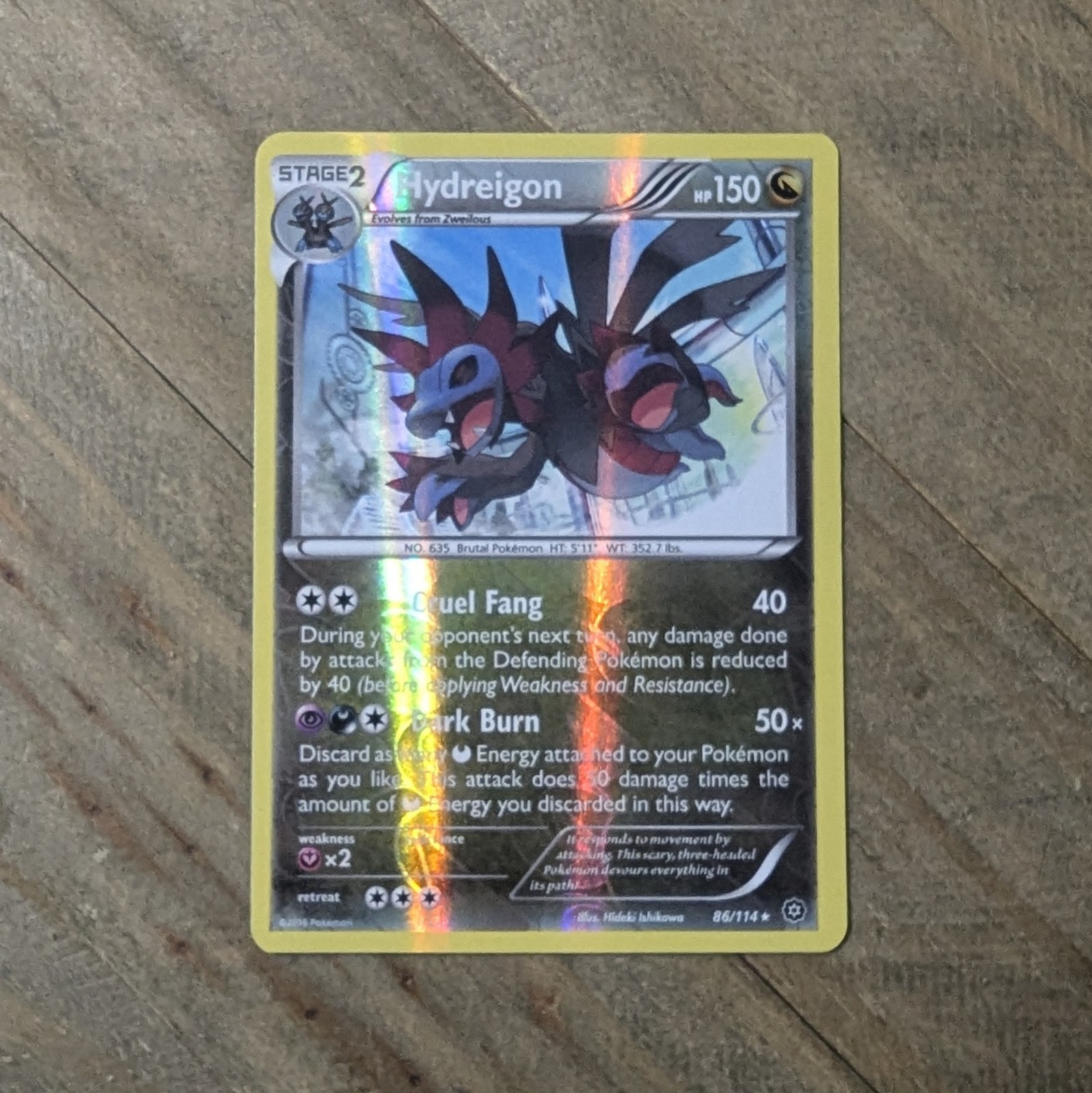 Hydreigon Reverse Holofoil 86/114 Holo Rare XY - Steam Siege Near Mint - TCG