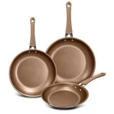 NutriChef 3Pc Fry Pan Set - High-Quality Non-Stick PFOA/PFOS Free Cookware