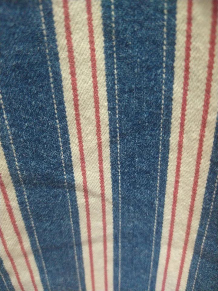 Pantalones de mezclilla vintage de tiro bajo para mujer pierna ancha a rayas ferroviarias años 90 recortados 30/28 Foto 4 de 4