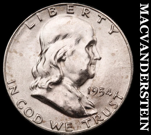 1954-S Franklin Half Dollar-Choice Gem Brilliant Unc ++++ No Reserve #G9849