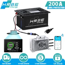 48V 105Ah Golf Cart LiFePO4 Lithium Battery + 20A Charger 200A BMS 15000+Cycles
