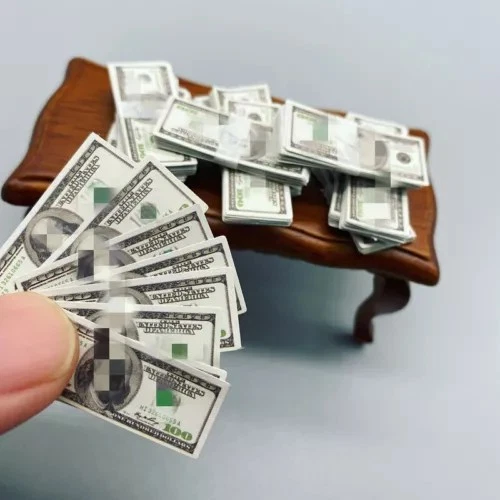 180Pcs 1:12 Dollhouse Miniatures Tiny Dollars Money Banknotes Model Mini Toys - Image 4 of 4