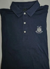 Mens Dunning Golf Long Sleeve Navy Polo Shirt Size Large - NICE