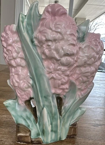 Vintage 1950 MCCOY USA Pottery Pink HYACINTH Flower Form Vase Signed