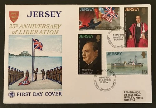 JERSEY - 1970 25TH ANNIV OF LIBERATION FIRST DAY COVER NHM SG 34 - 37