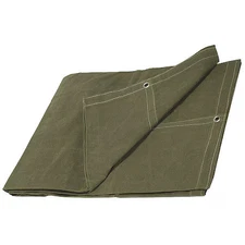 Standard Duty Tarp, 19 Ft 6 In X 19 Ft 6 In, 20 Mil, Green, Cotton Canvas,