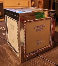 Godinger Silver Plated Art Co LTD Photo Lidded Picture Square Box 4X4 Excellent 