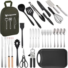 Camping Cooking Essentials Utensils Set - Camp Cookware Kitchen Accessories Kit