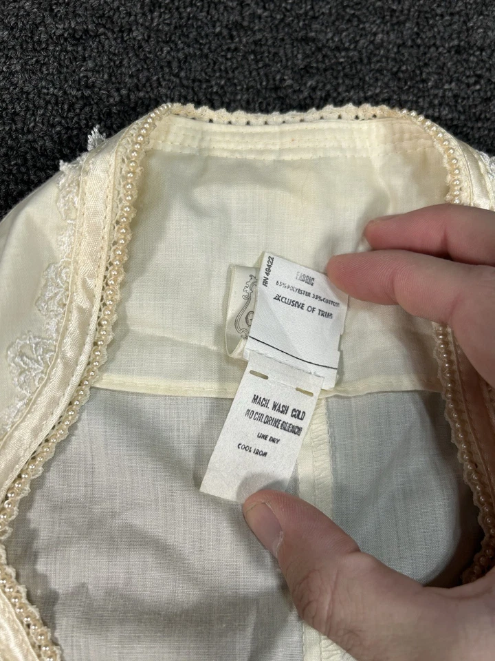 Blusa Top Gunne Sax Vintage Gunnies Marfil Satén Pradera Boho Manga Abullonada Talla 11 Foto 4 de 4