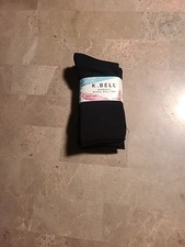 K. Bell Women's Black Modal Roll Top Socks 6 Pairs Fits Shoe Sizes 5.5-10 -NEW