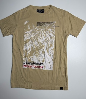 Inside, T-Shirt, Herren/Jungs, Größe S, Beige, Print beidseitig, Baumwolle, Neu