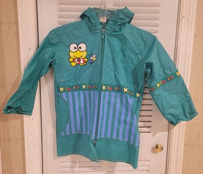 1997 Vintage Pyramid Sanrio Smiles Keroppi Frog Snail Kids Green Raincoat Size 5