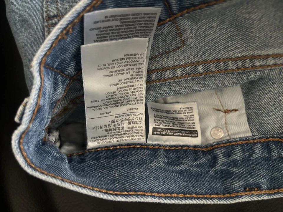 Pantalones Cortos Levis 505 Corte Mujer Rojo Pestaña REAL 31X5 Azul Denim SUPER LINDOS Foto 4 de 4