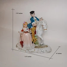 Man On Horse Beside Woman - No Box KPM Figurines