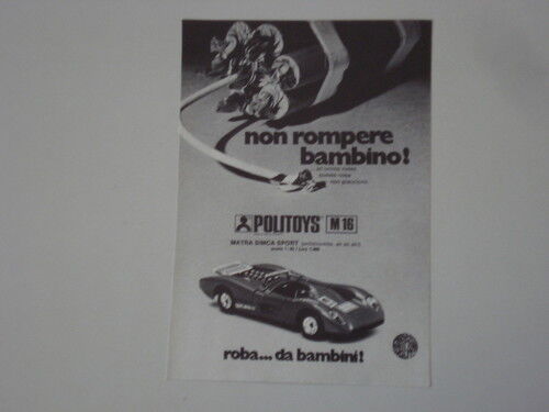 advertising Pubblicità 1972 MATRA SIMCA SPORT POLITOYS - Photo 1/1