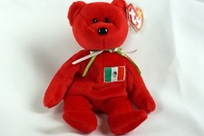 Ty Beanie Baby - RED OSITO BEAR MEXICO Soft Plush Toy w/ Tag ERRORS NEW RETIRED