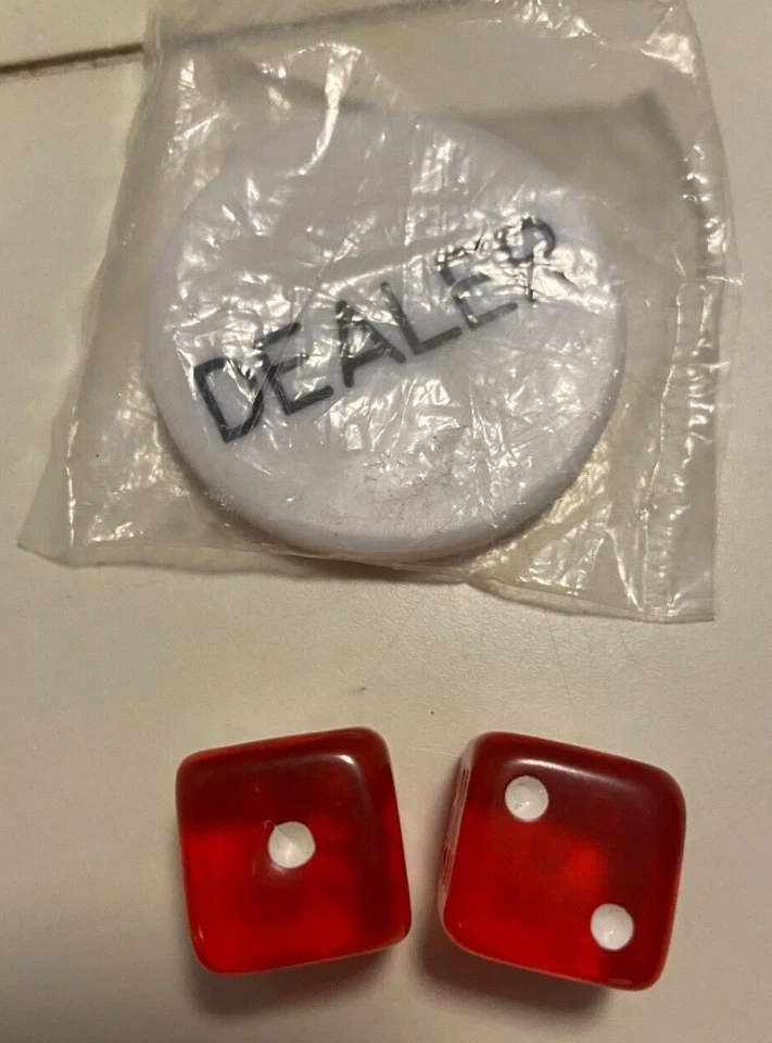 Excalibur World Series Poker Set 2 Decks Of Cards 2 Dice And Chips In Metal Box - Image 3 of 4