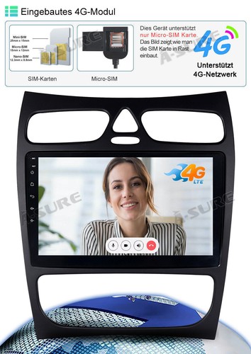 4+64GB Autoradio Für Mercedes Benz CLK Klasse C209 2003 Android 14 Navi CarPlay - Zdjęcie 7 z 13