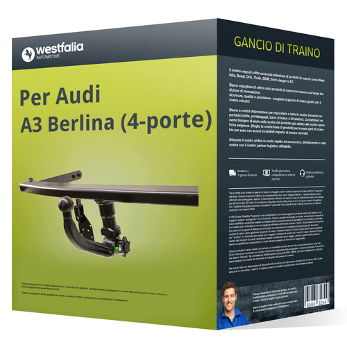 Pacco Gancio traino estr. per Audi A3 Sportback 04- e un e-kit sp. a 7
