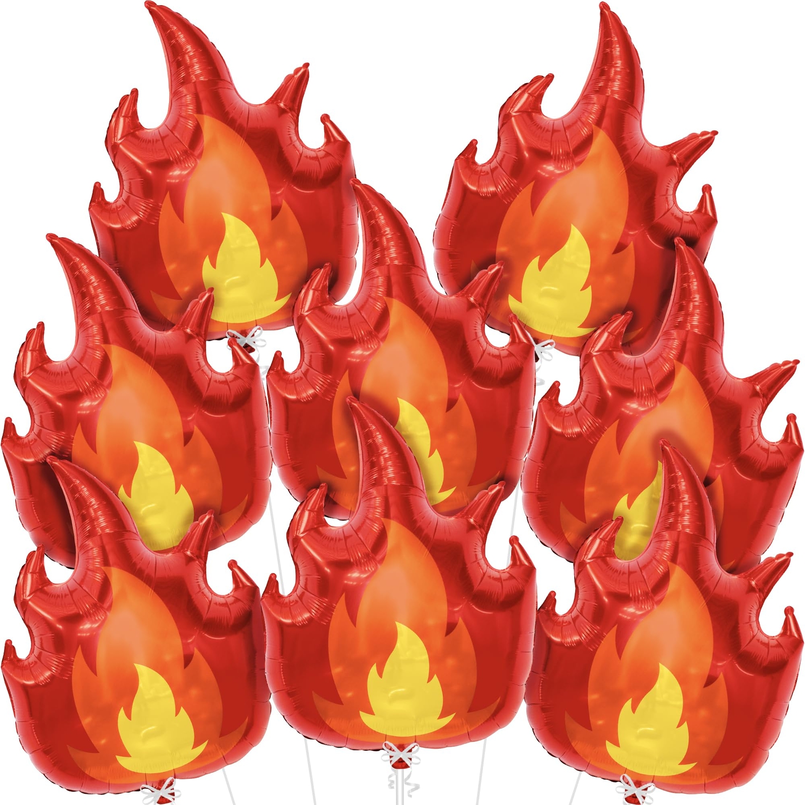 KatchOn Red Fire Balloons for Fire Decorations - 28 Inch Pack of 8 | Flame Ba...