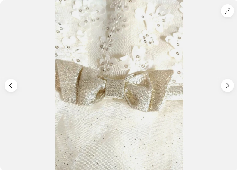 Jona Michelle девочки цветок платье (слоновой кости золотой блеск 8) новый с ярлыками - Изображение 2 из 4