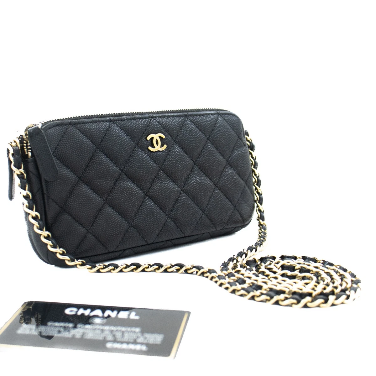 CHANEL Wallet on Chain WOC Caviar Leather Crossbody Bag Black-US