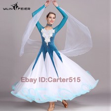 Modern Waltz Tango Smooth Latin Ballroom Competition Dance Long Dress Ball Gown