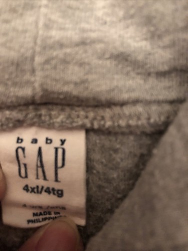 GAP Logo Child’s Hooded Fleece Sweatshirt Gray (4) - Picture 3 of 9