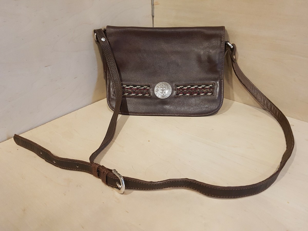 Vtg FORCE TEN WEST leather shoulder handbag 11×6