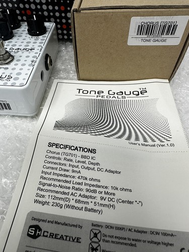 NEW SH CREATIVE Tone Gauge TG701 CHORUS Booster Pedal Mini Small Guitar RARE - Picture 6 of 15