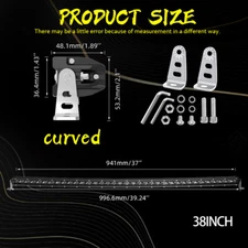 Slim Curved 20"26"32"38"44"50" LED Light Bar Single Row Off Road Driving ATV SUV
