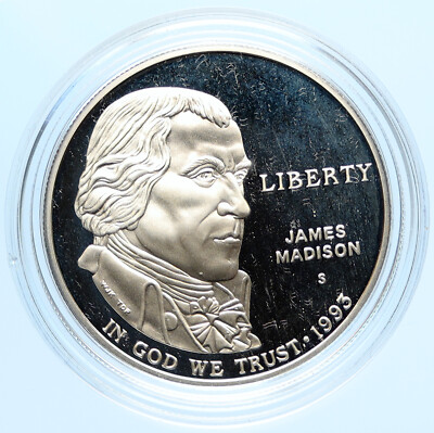 1993 USA United States JAMES MADISON Montpelier Proof Silver