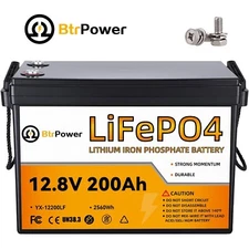 LiFePO4 12V 200Ah Lithium Battery Pack With 100A BMS for Marine RV Solar System