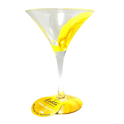 Lolita "Dirty Blonde" Martini Glass Collection Hand Painted Cocktail Recipe Gift - Picture 6 of 7