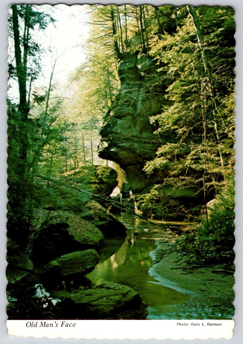Postcard Old Man's Face at Old Man's Cave Creek | eBay