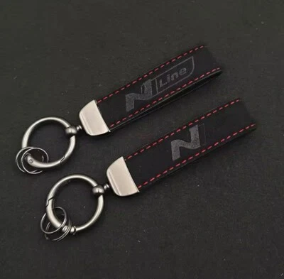Hyundai Keyring for Hyundai i20 N i30 N IONIQ 5 N Black Luxury Leather Suede